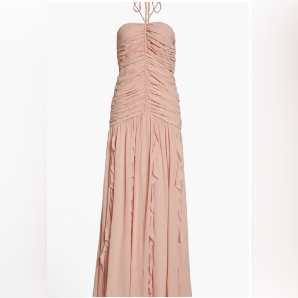 New! Veronica Beard Lucine ruched silk-crepon halterneck maxi dress Sz 6‎ $958 - Picture 5 of 10
